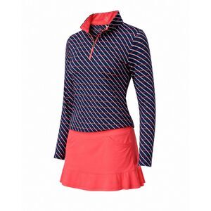 Tail White Label Women's XXL Golf Outfit 2pc Quarter Zip Top Skort Coral Navy
